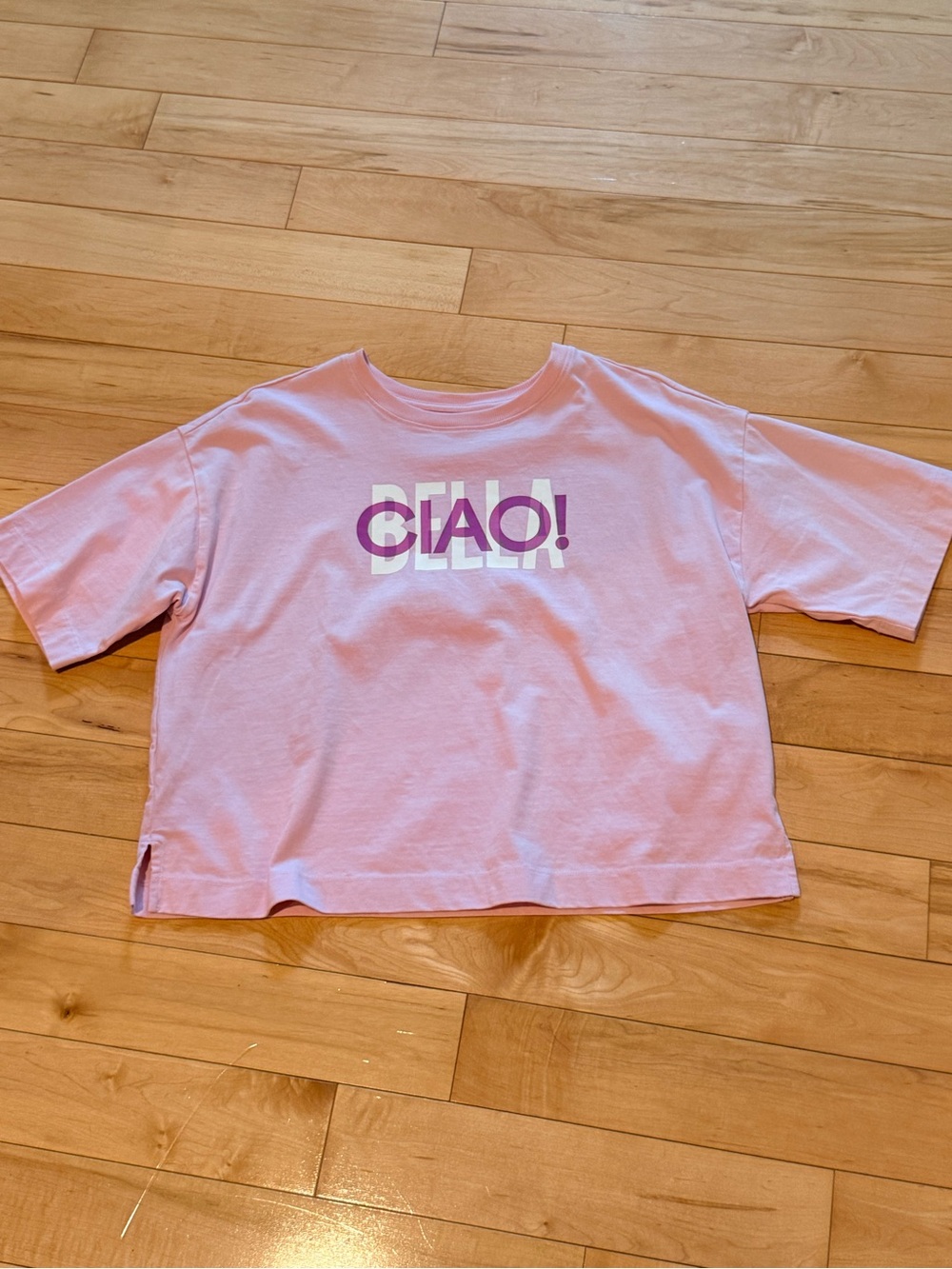 LOFT Light Pink 'CIAO!' Graphic Cropped Tee